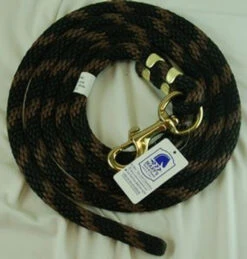 Nylon Lead Rope - 2 Color -Equine Worlds 114408 008 nylon lead rope black brown 65613 11016.1537223146