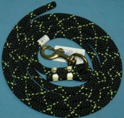 Nylon Lead Rope - 2 Color -Equine Worlds 114408 010 nylon lead rope black lime 82211 75821.1537223146