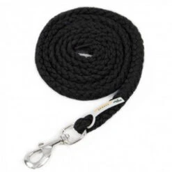 Schockemohle Catch Braided Nylon Lead Rope -Equine Worlds 1320 00007 schockemohle catch lead solid black 41634.1646869956