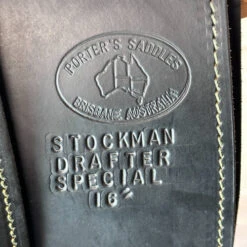 Used Porter's Stockman Drafter Australian Saddle 16/W -Equine Worlds 328 Stamp 95555.1686182202