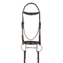 Pessoa PRO Fancy Stitched Tapered Bridle -Equine Worlds 470462 pessoa pro fs taper bridl dk brn 33390.1669487552
