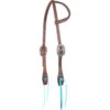 Martin Saddlery Antique Dots & Turquoise Ties One Ear Headstall -Equine Worlds antique dots 1ear headstall chocolate hf19atd martin saddlery 07505.1560987045