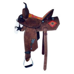 Alamo Saddlery Aztec Arrow Barrel Saddle -Equine Worlds aztec barrel saddle AZTEC ARROW alamo 54786.1650658475
