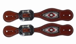 Professional's Choice Beaded Spur Straps -Equine Worlds beaded spur strap white red 3P9402 prof choice 25988.1581021688