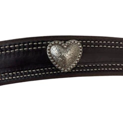 Buckaroo Leather Heart Concho Breast Collar -Equine Worlds contour 1.5in bc heart concho buckaroo 77801.1674936274