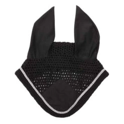 Kavalkade Crystal Fly Bonnet -Equine Worlds crystal fly bonnet black front 36103 BLACK kavalkade 17071.1621107588