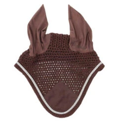 Kavalkade Crystal Fly Bonnet -Equine Worlds crystal fly bonnet brown front 36103 BROWN kavalkade 48898.1621107591