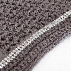 Kavalkade Crystal Fly Bonnet -Equine Worlds crystal fly bonnet dark gray detail 36103 DK.GRAY kavalkade 00688.1621107288