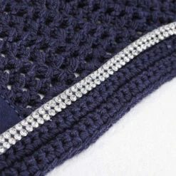 Kavalkade Crystal Fly Bonnet -Equine Worlds crystal fly bonnet navy detail 36103 NAVY kavalkade 32830.1621107293