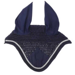 Kavalkade Crystal Fly Bonnet -Equine Worlds crystal fly bonnet navy front 36103 NAVY kavalkade 75599.1621107259