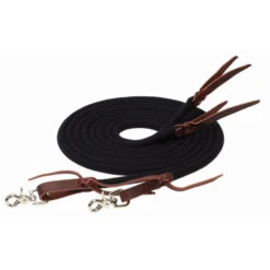 Weaver Leather Weaver EcoLuxe Round Split Reins -Equine Worlds ecoluxe round split rein black 35327 08 08 00 weaver 89966.1673480090