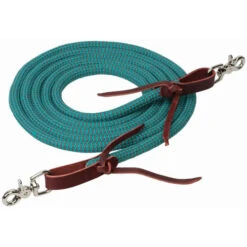 Weaver Leather Weaver EcoLuxe Round Trail Rein 9 Weaver Leather Weaver EcoLuxe Round Trail Rein -Equine Worlds ecoluxe round trail rein turquoise charcoal 353260 weaver 20301.1673480383
