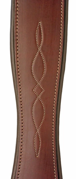 Edgewood Fancy Stitch Leather Overlay Girth With Double End Elastic -Equine Worlds fancy stitch 2end elastic overlay girth havana detail edgewood 52138.1587248249