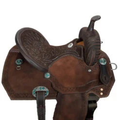 Alamo Saddlery Geo Aztec Barrel Saddle -Equine Worlds geo barrel brown detail GEO AZTEC alamo 59946.1650487058
