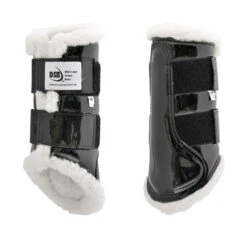 DSB Glossy Patent Dressage Sport Boot -Equine Worlds glossy black boots white fleece pair dsb 59157.1592335965
