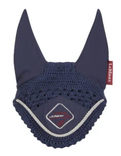 LeMieux Junior Pro Fly Bonnet -Equine Worlds junior pro fly bonnet navy front 5833 lemieux 84169.1670603307
