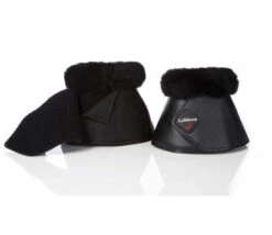 LeMieux Lambswool Overreach Boots -Equine Worlds lambswool bell boot black closure 7664 lemieux 50223.1638397559