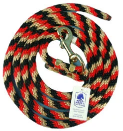 Nylon Lead Rope - Multi-Color -Equine Worlds lead rope red black tan 05554.1597953951