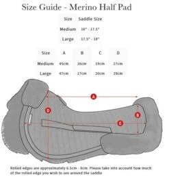 LeMieux Pro-Sorb Merino+ Half Pad 2-Pocket -Equine Worlds merino half pad measure guide 27056.1670986496