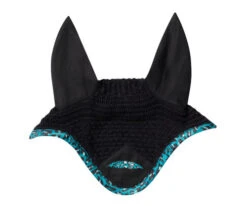 WeatherBeeta Prime Leopard Ear Bonnet -Equine Worlds prime leopard ear bonnet turquoise front 1006960006 weatherbeeta 51821.1625005269
