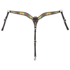 Circle Y Rising Sunflower Breast Collar -Equine Worlds rising sunflower breast collar brown multicolor front 1002 23 SC circle y 88765.1613180126