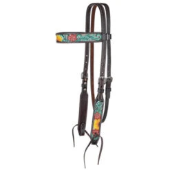 Circle Y Rising Sunflower Brow Headstall 7 Circle Y Rising Sunflower Brow Headstall -Equine Worlds rising sunflower brow hs brown multicolor side 1002 10 SC circle y 81760.1613178596