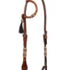 BLR Round Rawhide One Ear Headstall -Equine Worlds round rawhide 1 ear hs chestnut 2231 CHT buffalo leather 47887.1647373599