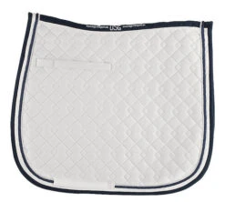 USG Dressage Square Quilted Saddle Pad -Equine Worlds saddle pad dressage white navy white usg 11530.1589056958