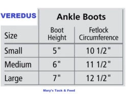 Veredus Carbon Gel Vento Ankle Boots -Equine Worlds size chart ankle boot veredus 94016.1603567075