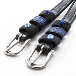 Kavalkade Crystal Leather Spur Straps -Equine Worlds spur strap grey blk ocean detail 668 07 kavalkade 12786.1685496503