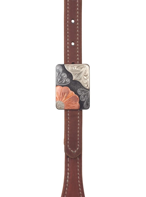 Weaver Leather Weaver Square Flower Slim Brow Headstall 4 Weaver Leather Weaver Square Flower Slim Brow Headstall - Image 2