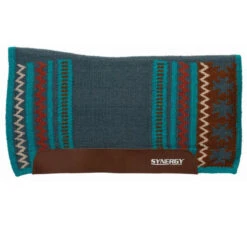 Weaver Leather Synergy Clover Flex Contour Performance Fleece Pad -Equine Worlds synergy flex clover fleece indigo blue tan 36002 355 weaver 77267.1679504801