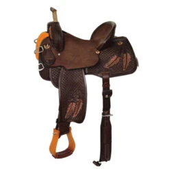 Reinsman Team Camarillo Fine Feathers Barrel Saddle -Equine Worlds team camarillo feathers barrel saddle chocolate 4233 340CN 05 reinsman 86189.1574277692