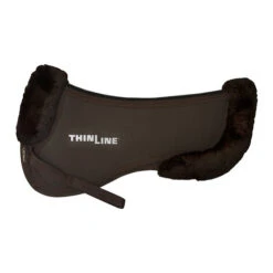 ThinLine Trifecta Half Pad With Sheepskin Rolls -Equine Worlds trifecta with rolls half pad brown side 7416 DB thinline 21505.1626814679