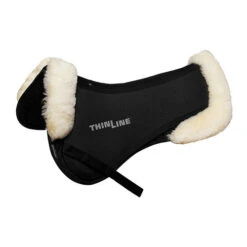 ThinLine Trifecta Half Pad With Sheepskin Rolls -Equine Worlds trifecta with rolls half pad natural side 7416 thinline 26336.1626814667