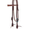 Weaver Leather Weaver Turquoise Flower Slim Brow Headstall -Equine Worlds turquoise flower slim brow hs brown turquoise 10036 03 06 weaver 74935.1668883501
