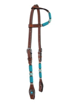 Circle Y Turquoise Round Up One Ear Headstall -Equine Worlds turquoise round up 1 ear hs reg.oil hero 1025 20 S4 circle y 47083.1686166640
